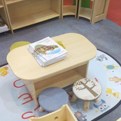 China Modern Wooden Indoor Kids Playground Table And Chairs Play House For Fun Reading Table for sale