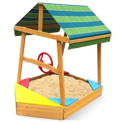 China Kindergarten Premium Wooden Sand Play House For Toddlers Interesting Wooden Outdoor Playground Equipment Set for sale