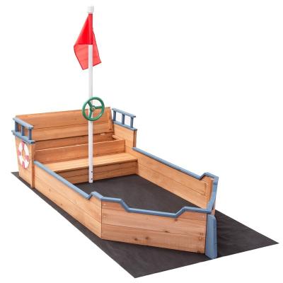 China Classic Kindergarten Pirate Sand Boat For Toddlers Outdoor High Quality Wooden Equipment Set On Sale for sale