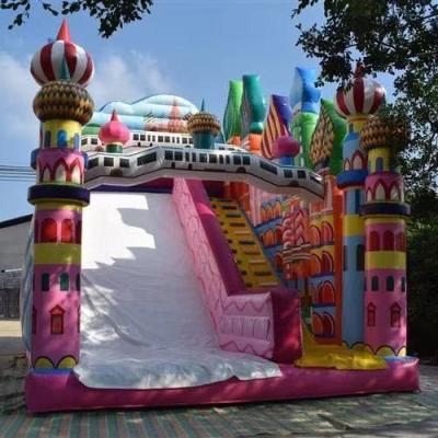 China Over 3 Years Large Inflatable Castle Dry Slide Colorful Inflatable Slide For Kids for sale