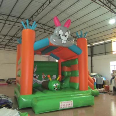 China Bouncy School Inflatable Bunny With Combo Slide Cute Customized Inflatable Jumping for sale