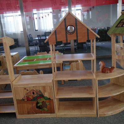 China Modern Cabinet Combination Area Wooden Castle Cabinet Customized Kindergarten Furniture for sale