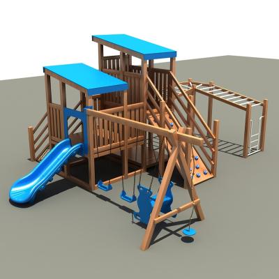 China Kindergarten Our New Design Outdoor Playground Wooden Equipment For Children for sale