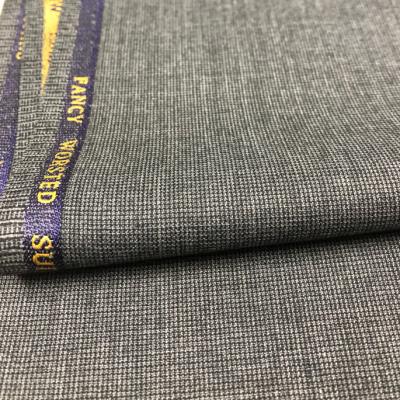 China Anti Pill Gray Tickweave In Regular Ready Stock For Men's Suit 30%Wool Worsted Merino In China Factory for sale