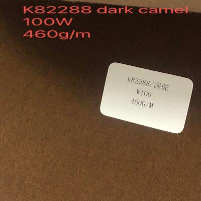 China High quality anti pill dark camel woolen fabric in stock ready for women's coat woolen clothing for sale