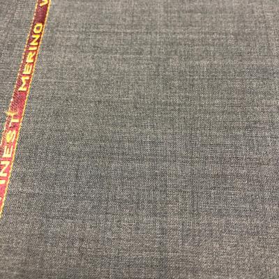 China Anti Pill Light Gray Plain Weave in Wool Spandex for Stock Ready in Wool Merino Mens Worsted Suit Fabrics for sale