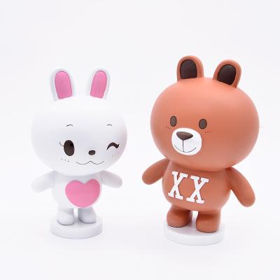 China Save the Money Bank 2021 Resin Cutting Bear/Rabbit Coin Piggy Bank Children's Popular Piggy Bank for sale