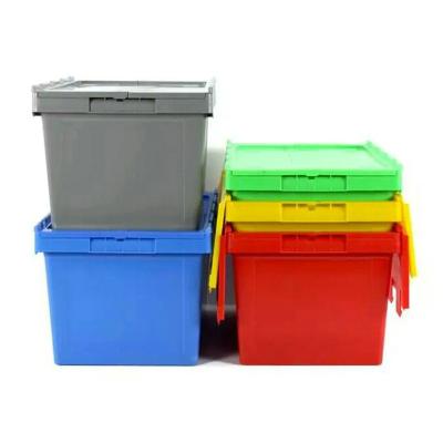 China Chain45L-130L Solid Box Store Stack And Nest Transport Storage Crate Container Packaging Box With Lid Wheels for sale