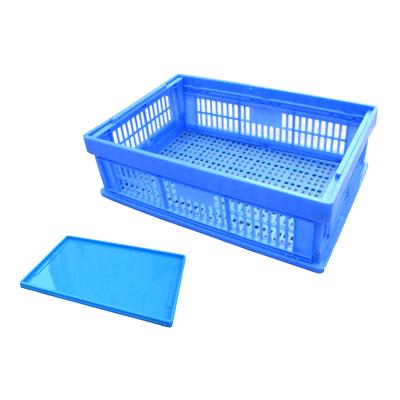 China Mesh Cheap Fresh Box Perforated Plastic Collapsible For Fruit Crates Mobile Grapesstackable Supermarket Vegetable for sale