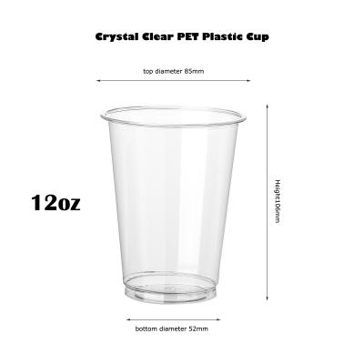 China High Quality Clear Disposable Plastic Drinking Water Plastic Wine Cup Beerpet Drinkware Pet Disposable Cup With Dome/Flat Lid for sale