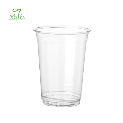 China Disposable Eco-Friendly Stocked PET Plastic Cup Maquina De Moldagem Plastico Descartaveis Biodegradable Copos With Dome Lid For Iced Smoothie for sale