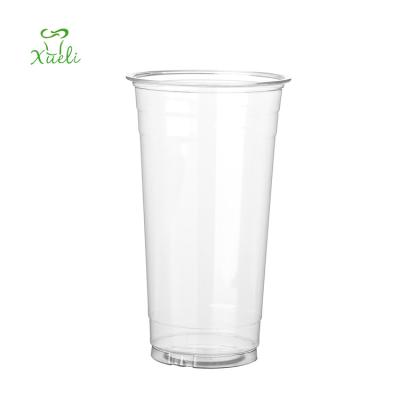 China Disposable Eco-Friendly Stocked Biodegradable Custom Printed 12oz Clear PP PET Transparent Disposable Plastic Cup Packaging Cup With Lid for sale