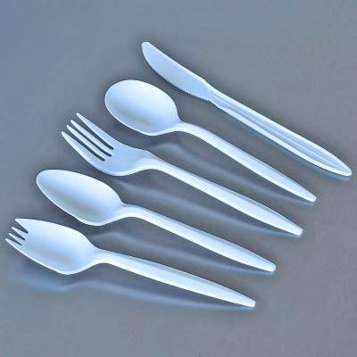 China Disposable Big Price Disposable Cutlery Set Knife PP Plastic Flatware Spoon Fork Plastic Cutlery for sale