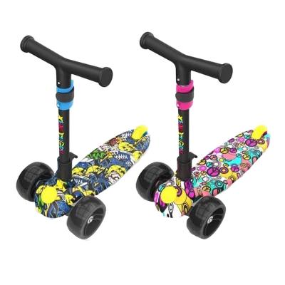 China High Quality Printed PU Three Wheeled Scooter For Kids Push Scooter for sale