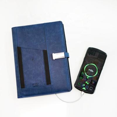 China Phone Pocket Gift Business Radio Agenda Filler Notebook With USB Workout Phone Pocket Holder A5 Powerbank Instant Diary for sale