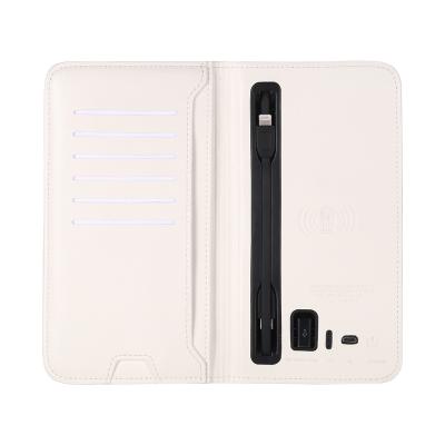 China With USB PU Leather Wallet With Charger Power Bank 5000mah Mobile Wallets Card Wireless Charging Men for sale