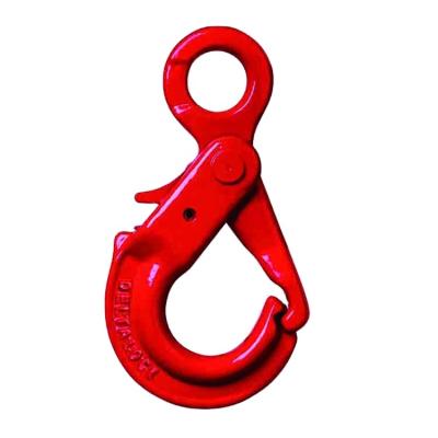 China Steel Self Locking Eye Hook With Handle Latch Fixture For 16 Mm Chain 8.2T Self Locking Eye Hook With Handle Latch for sale