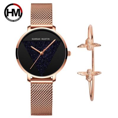 China High Quality 36mm Hannah Martin Women Stainless Steel Mesh Rose Gold Waterproof China Brand Watch from DIVER for sale