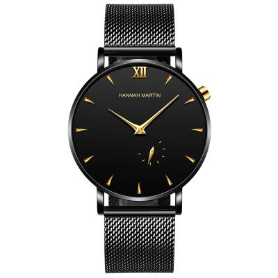 China Automatic Date Stainless Steel Mesh Small Dial High Quality Hannah Martin Watch Men Wrist Luxury Of Running Waterproof Watch for sale