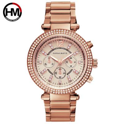 China HM-1196P Wholesale Rose Gold Watches For Women Non-Specific Ladies Quartz Stone Watches 2018 Luxury Diamond for sale