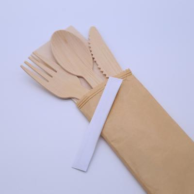 China Hotel restaurant brand flatware travel fork home bamboo cutlery child spoon set for sale