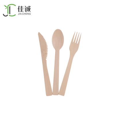 China Home Disposable Spoon Travel Fork Hotel Restaurant Knife Portable Bamboo Cutlery Set for sale