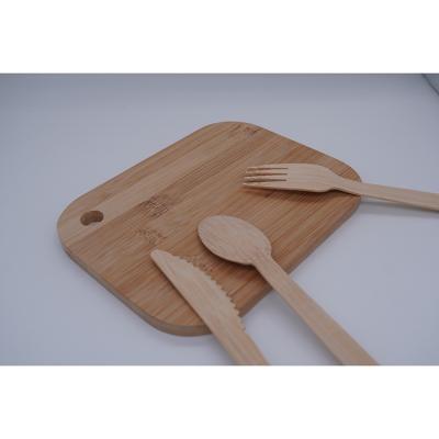 China Hotel Restaurant Home Eco Bamboo Disposable Utensil Wholesale Custom Logo 3pcs Travel Cutlery Set for sale