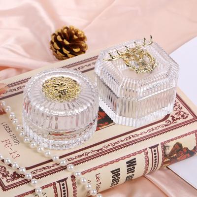 China Handmade home transparent glass decoration storage jar decoration candy stocked glass jar for sale