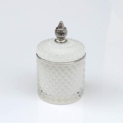 China Steamable New Design Custom Paint Stained Glass Candy Jar Storage Jar Frosted Glass Jar for sale