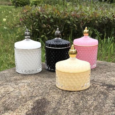 China Factory Wholesale Steamable Paint Stained Glass Glass Jars and Candy Jar Storage Jar Containers for sale