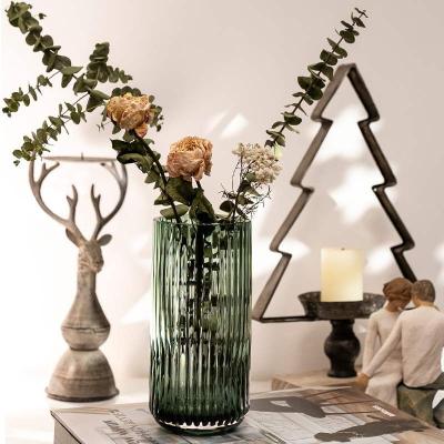 China Nordic series cylindrical transparent glass crystal flower eco-friendly home decorative minimalist U vasen for sale