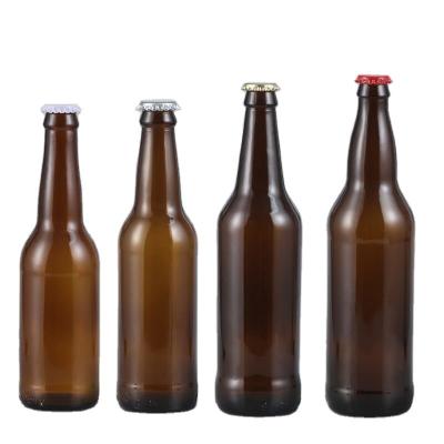 China Beverage Amber Beer Packaging Glass Bottle with crown cap swing cap beer bottle330ml 500ml 650ml for sale