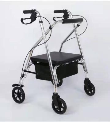 China Bathroom/Bedroom/Toilet Light Weight Standing View Aid Aluminum Folding Walking Walker With Wheel For Disabled for sale