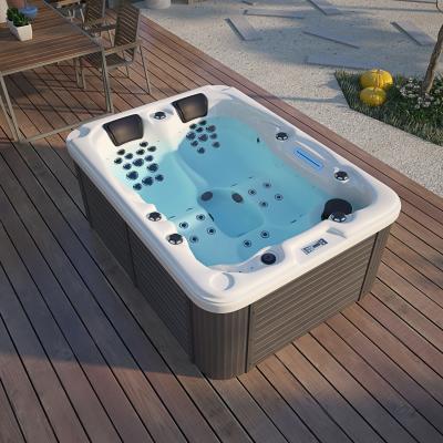 China Whirlpool Skirted Hot Tub Massage Bathtub Double Side (Left Skirt) Seats Outdoor Tubs Spa for sale