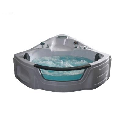 China Stainless Steel Single Jets Clear Glass Front Swirl Skirted Bathtub With 2 Person for sale