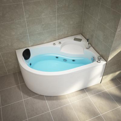 China Single Skirt Left&Right Relax Modern Led Whirlpool Bathtub 2 People Romantic Corner To Install Whirlpool Bath Massage Tub for sale