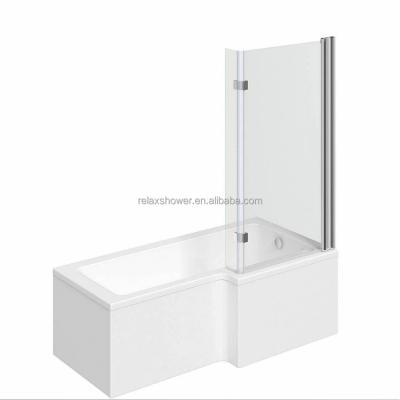 China 1700mm Square Left Hand Enclosed L Shaped Shower Bath With Screen (Includes Panel) for sale