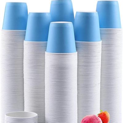 China 3oz Disposable Blue Disposable Paper Cups Hot/Cold Cup, Beverage Beverage for Bathroom and Mouthwash for sale