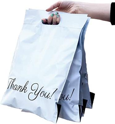 China Moisture Proof Poly Mailers With Handle, Thank You Mailing Envelopes, Shipping Clothing Bags for sale