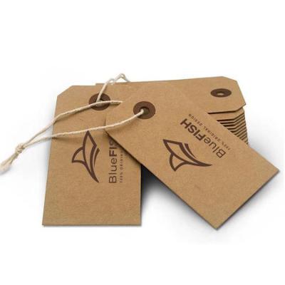 China Sustainable Vintage Kraft Paper Hang Tag Recycle Swing Tag , Custom Clothing Recycled Kraft Paper Swing Hang Tag for sale