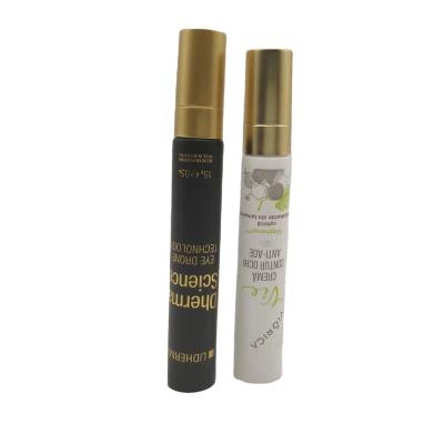 China Factory Wholesale Recycable 0.5 fl oz Customized Plastic Eye Cream Tube With Alumina Gold Lid for sale