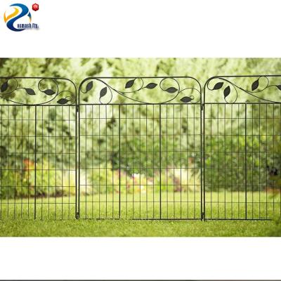 China Easily Assembled Cheap Outdoor Decorative Semi-permanent Black Metal Wire Grate Fences Zippity Iron Mesh Nets Garden Border Fence for sale