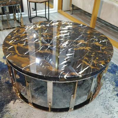 China Portoro Gold Modern Round Marble Coffee Table Top for sale