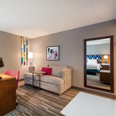 China Contemporary Hotel Guest Room Stained Wood Frame Wall Mounted Full Length Mirror In Hampton Inn & Suites for sale