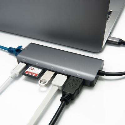 China Type-C USB 3.0 USB Hub 6 Ports Metal Aluminum Alloy type C SD card reader USB Hub for sale