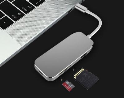 China USB C HUB,Premium Type USB C Adapter with 2x 3.0 Ports & SD/MicroSD Card Reader Ideal For Macbook,ChromeBook for sale