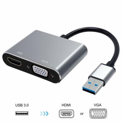 China USB 3.0 to  VGA Adapter USB to  VGA Dual Output Connector Cable for Windows 7/8/10 Computer for sale