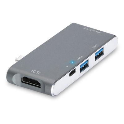 China USB C Hub, 6 in 1 MacBook Type C Hub with Pass-Through Charging, SD/Micro SD Card Reader, 2 USB3.0 Ports and 4K  for sale