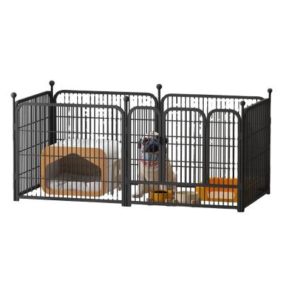 China Hot Sale 2022 Wholesale Black Metal Stainless Steel Dog Crate Goods Large Outdoor Folding Dog Cage for sale