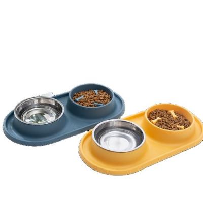 China Cheap Sales Stocked Custom Colorful Color Elevated Cat Dog Bowls Double Ceramic Bowls Raised Feeder For Pet for sale